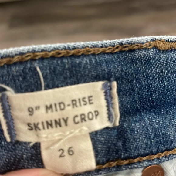 Madewell Mid-Rise Skinny Button Fly Crop Jeans Size 26 - Picture 7 of 8